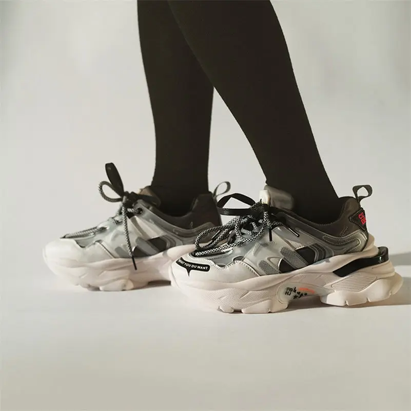 FEDONAS панк Для женщин обувь на плоской подошве, платформы кроссовки из натуральной кожи, Сандалеты с перекрестной шнуровкой Женская обувь для танцев спортивная обувь новинка, обувь на плоской подошве; кроссовки