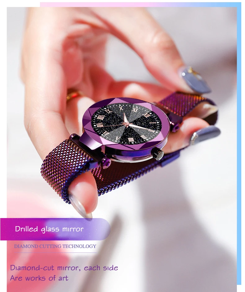 Роскошный браслет, кварцевые часы для женщин, женские магнитные часы звездного неба, модные кварцевые часы с бриллиантами, Zegarek Damski Relogio