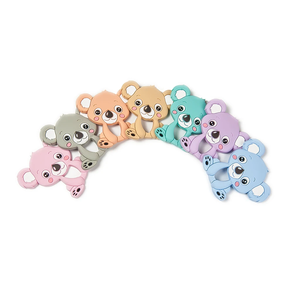 Cute-idea 1pc Baby Teether Koala  Accessories DIY For Pacifier Chain BPA Free Food Grade Silicone Beads Teether Chew baby toys