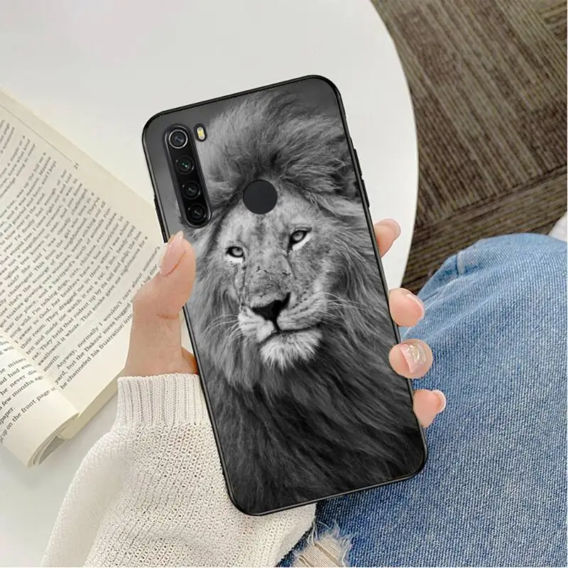 xiaomi leather case YNDFCNB Hung Dữ Sư Tử Khách Hàng Ốp Lưng Điện Thoại Redmi Note 8Pro 8T 6Pro 6A 9 Redmi 8 7 7A Note 5 5A Note 7 xiaomi leather case hard