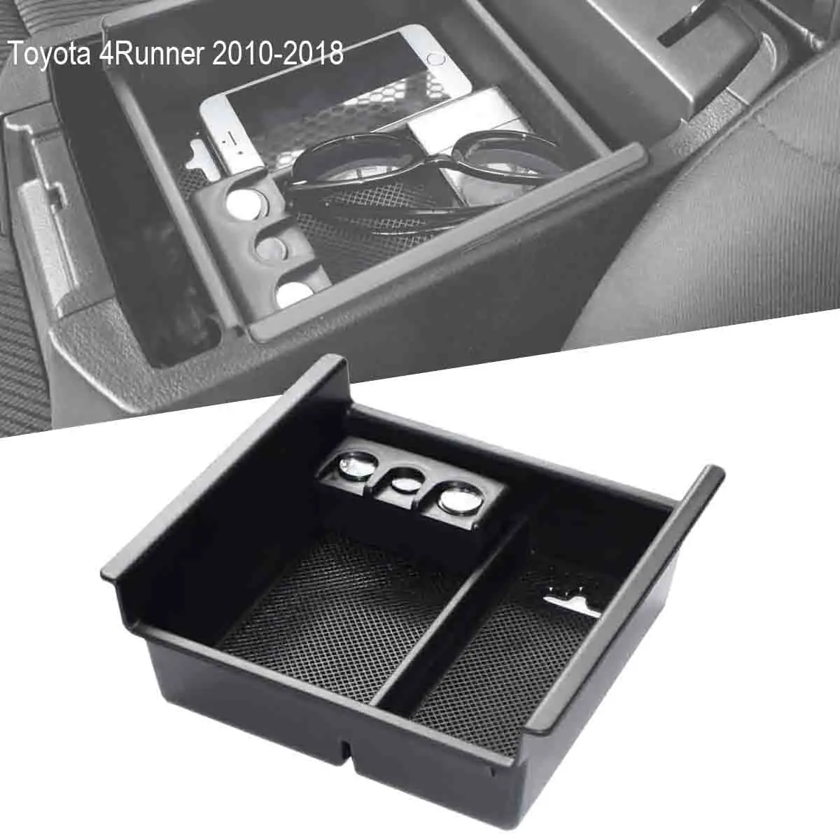 Armrest Secondary Glove Box For Toyota 4Runner 2010- Center Console Organizer Tray- 4Runner Stowing Tidying Accessories