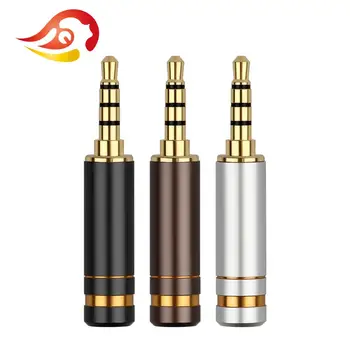 

QYFANG 3.5mm 4 Pole Gold Plated Copper Earphone Plug Aluminum Alloy HiFi Headphone Audio Jack Metal Male Adapter Wire Connector