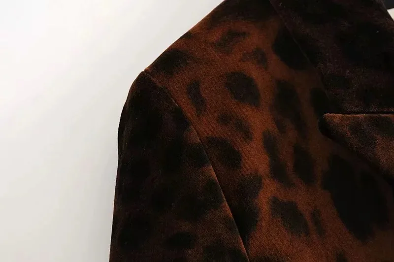 AliExpress EBay стиль Европа и Америка женское платье леопардовый узор Печатный бархатный пиджак