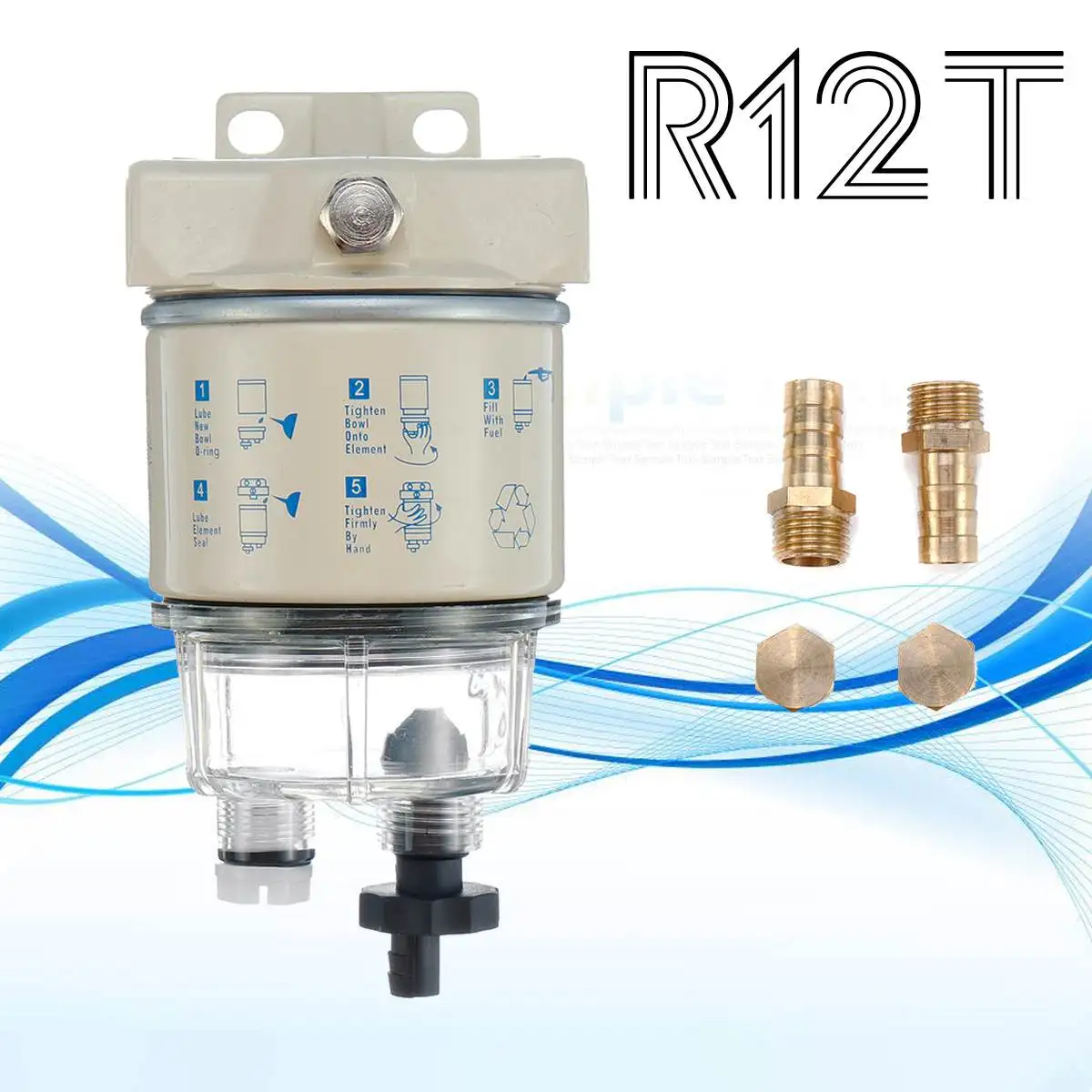 R12T топливный/водный сепаратор фильтр дизельный двигатель для Racor 140R 120AT S3240 NPT ZG1/4-19 Автозапчасти полный комбинированный фильтр