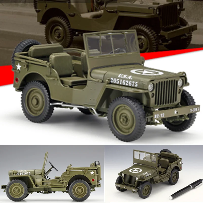 Коллекция 1:18 18 см 1941 Willys MB модель автомобиля литой Сплав внедорожный автомобиль крест Froest дисплей для детей и взрослых
