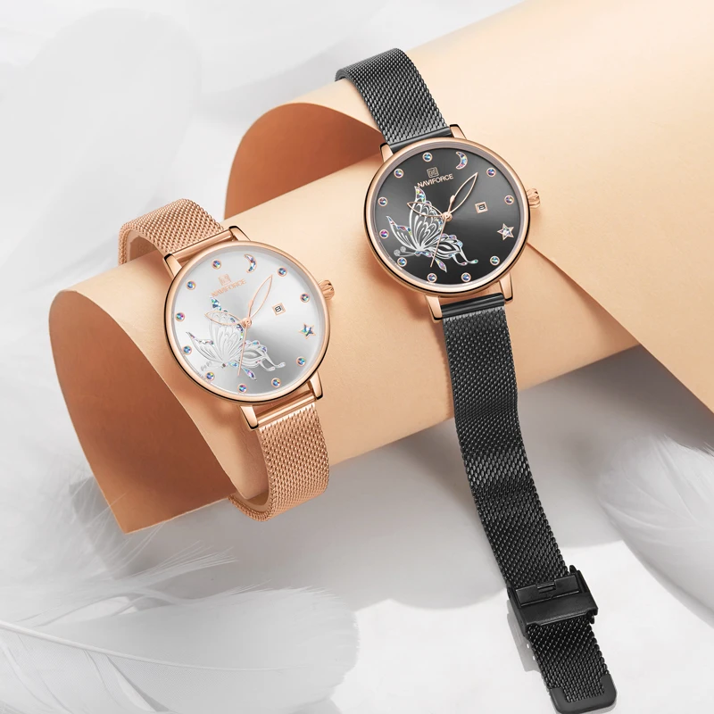 Top Brand NAVIFORCE Women Fashion Luxury Watch Female Simple Business Quartz Watches Lady Stainless Steel Waterproof Wristwatch