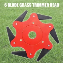 Metal 6 Teeth Brush Cutter Blade Trimmer Head Trimmer Blades 65Mn Garden Grass Trimmer Head for Lawn Mower Cutter Tool