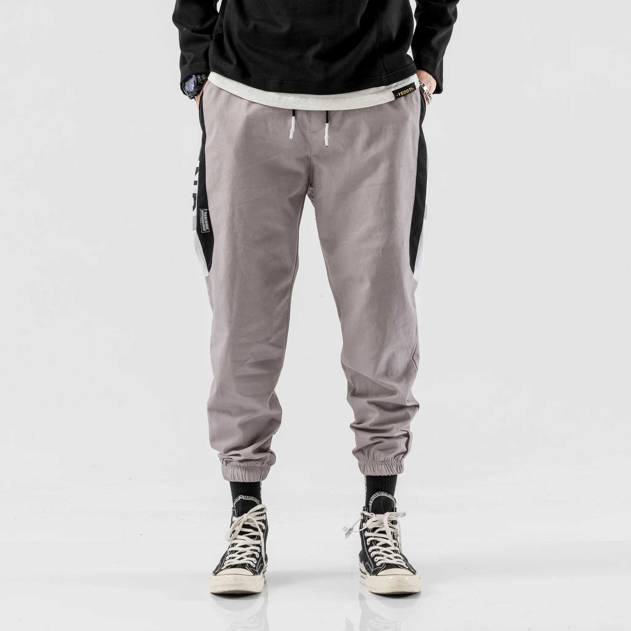 Yasword Men Pants Trousers Straight Ankle-Length Solid Color Casual Fashion Loose Male Elastic Waist Clothing Streetwear Yasword Men Pants Trousers Straight Ankle-Length Solid Color Casual Fashion Loose Male Elastic Waist Clothing Streetwear
