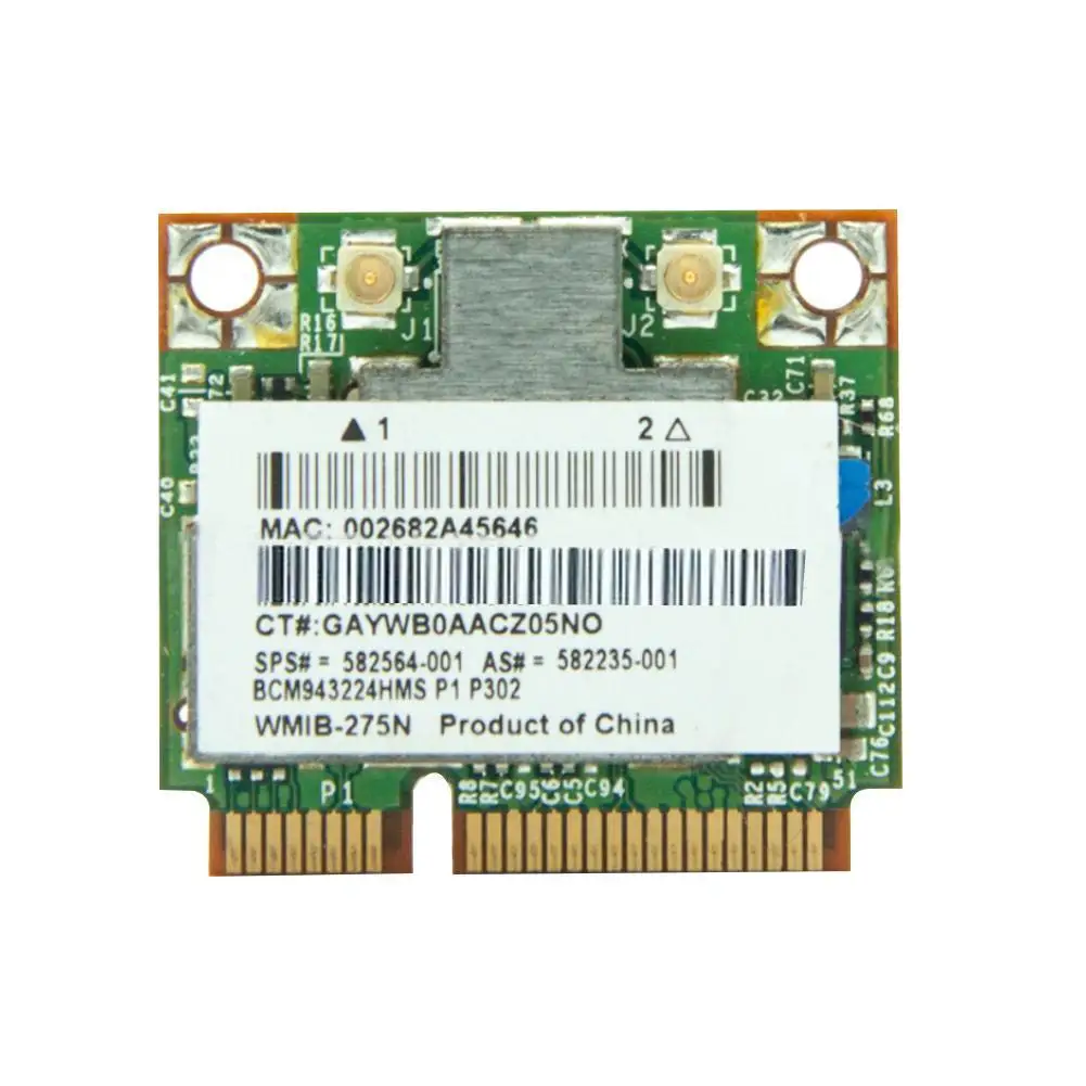 

HP Broadcom BCM943224HMS Wireless Wifi N Half mini 582564-001 802.11abgn Card R1F4