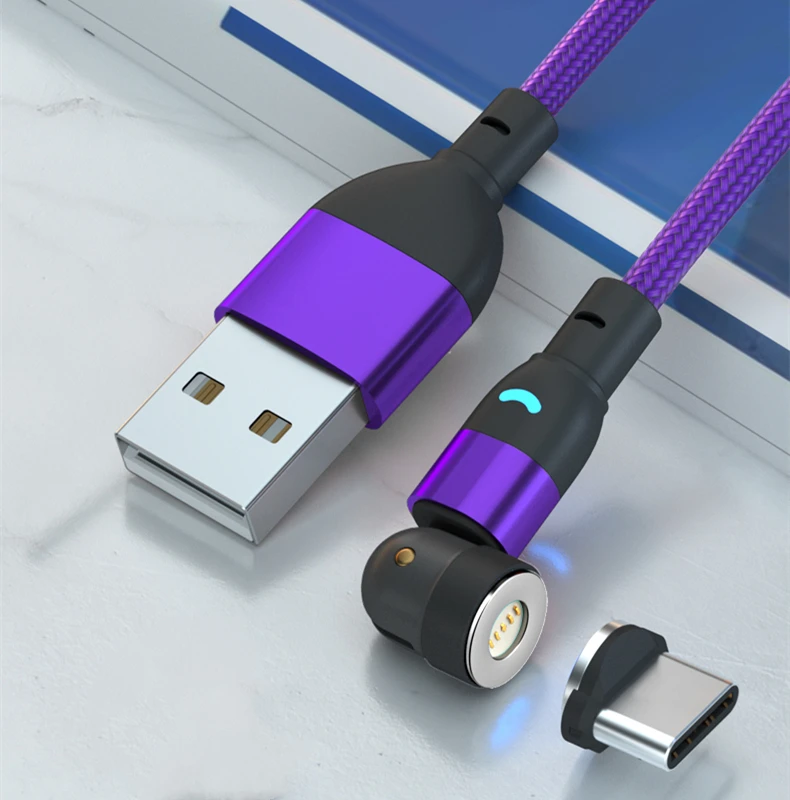 

540 Rotate Magnetic Cable Fast Charging Micro USB Type C Cable For Samsung S21 S20 FE F42 M52 Huawei Nova 9 8 SE Magnetic Cable