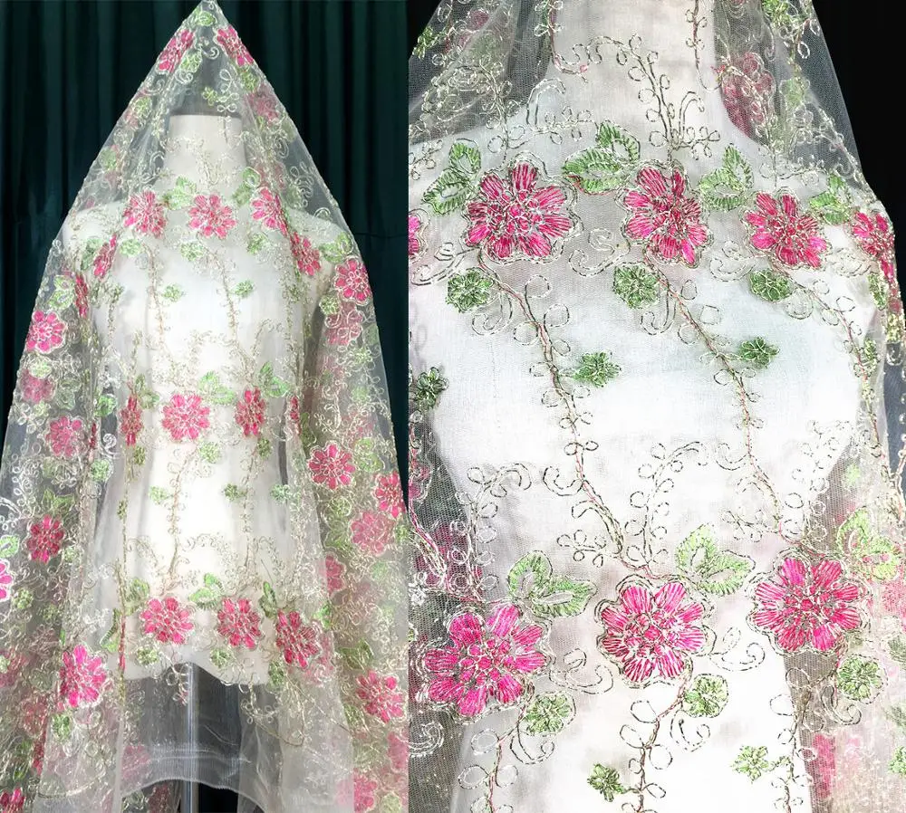 Жесткий красный большой Poeny Цветочные на сетке для свадебного шоу Вечернее платье кружевная ткань DIY шитье для платья занавески фоновые декорации