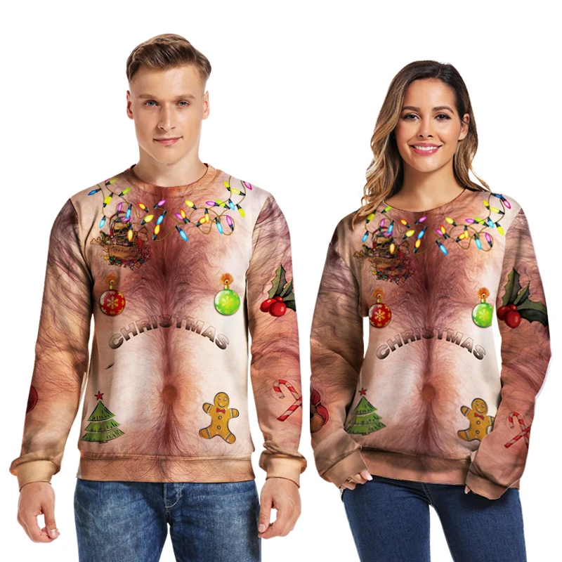

3d Digital Printed Christmas Cosplay Loose Round Neck Long Sleeve Men Sweatshirt Large Size Women Outerwear Pullover Tracksuit