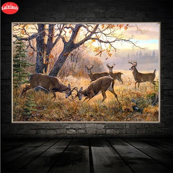 

diamond painting Natural scenery, forest deer diamond embroidery full square/round drill puzzles gifts for the new year