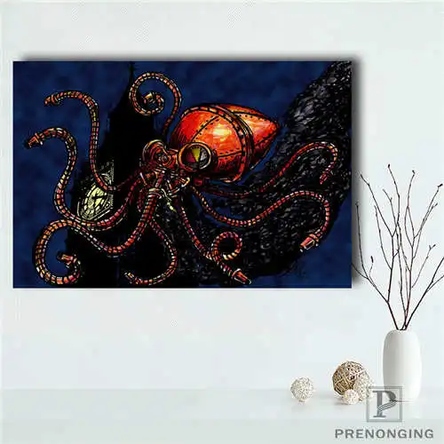 PosterRicardo-Octopus Printing Posters Cloth Fabric Wall Art Pictures For Living Room Decor#18-12-05-H-01-28 | Дом и сад