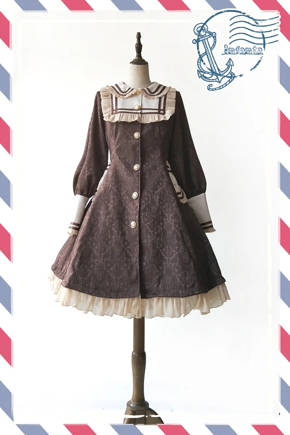 

LOLITA *SAN lily*Women's College Dark Fringe Dust Coat Printing JSK Dress Fairy tale Dancing party Cosplay Palace Restoring Anci