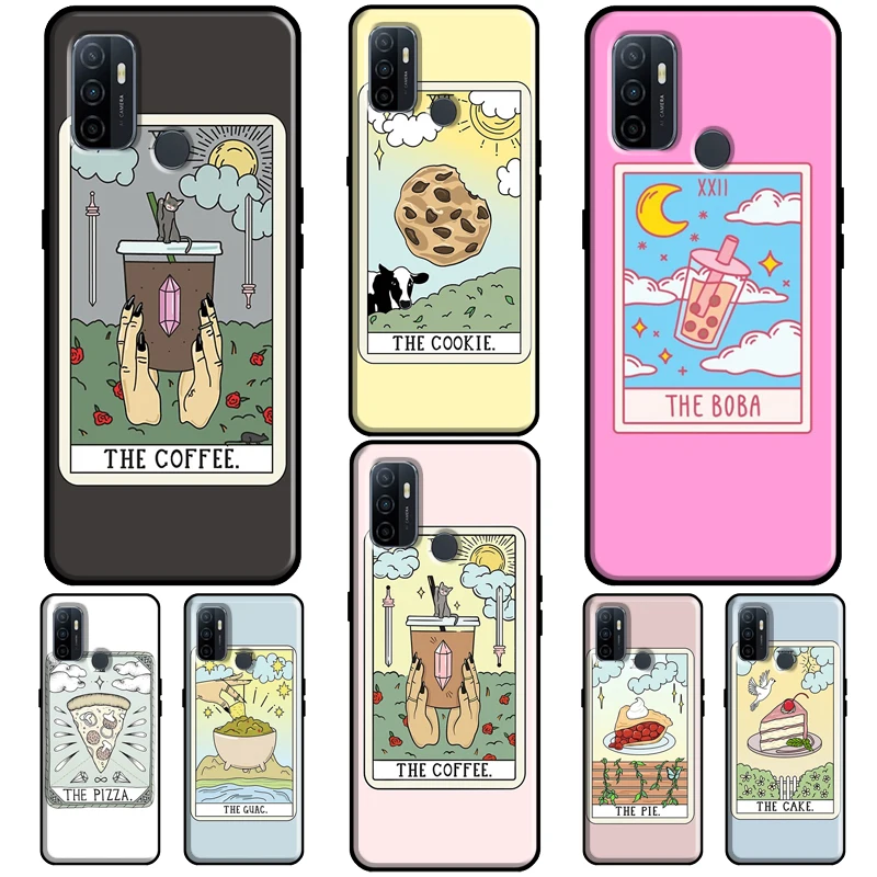 Cake Coffee The Boba Tarocchi Per Oppo A53 A31 A5 A9 2020 A1K A3S A5S A15 A52 A72 A91 F5 F7 Reno 4 Pro 2Z Custodia Per Telefono