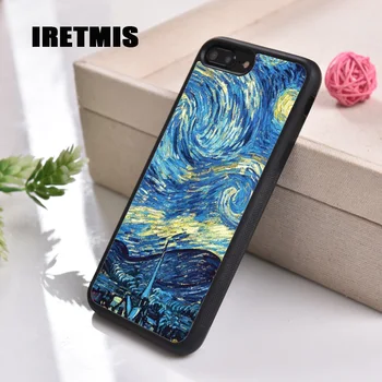 

Iretmis 5 5S SE 6 6S Soft TPU Silicone phone case cover for iPhone 7 8 plus X Xs 85 Pro Max XR Van Gogh Starry Night