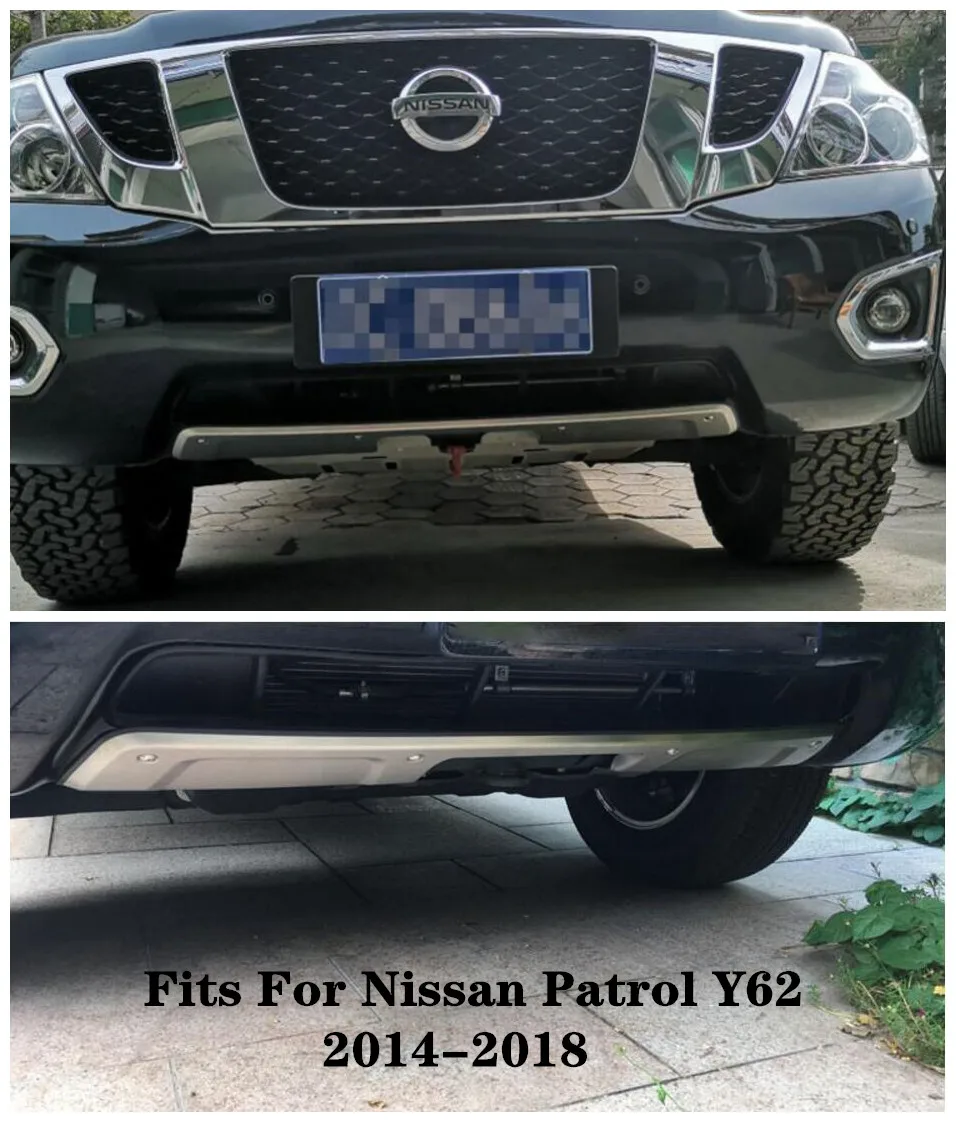 

Stainless steel Front Rear Bumper Protector Guard Plate Fits For Nissan Patrol Y62 2014-2018 year