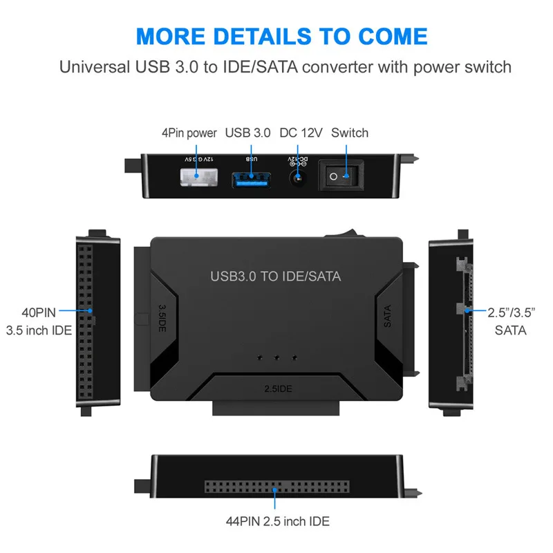 USB 3.0 hard drive adapter 3in1 USB 3.0 to SATA/IDE  Multi-function Drive Line Computer accessories 1M IDE Cables Dropshipping