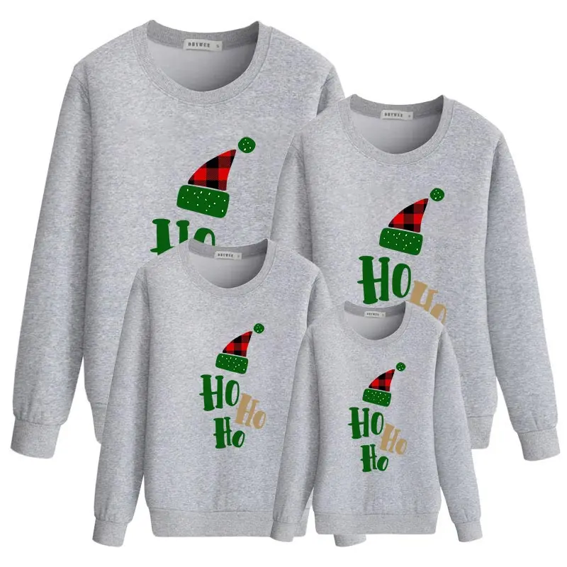 Color 6 Hohoho/семейный Рождественский свитер с Санта Клаусом для папы, мамы, сына и дочки; одежда из хлопка с принтом для маленьких девочек; зимняя одежда - Цвет: Color 6
