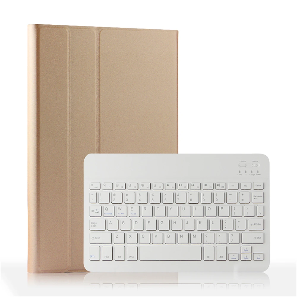 Для huawei MediaPad M5 10,8 дюймов чехол для планшета из искусственной кожи Флип Стенд Blutooth клавиатура чехол для планшета с магнитной абсорбцией - Цвет: Золотой