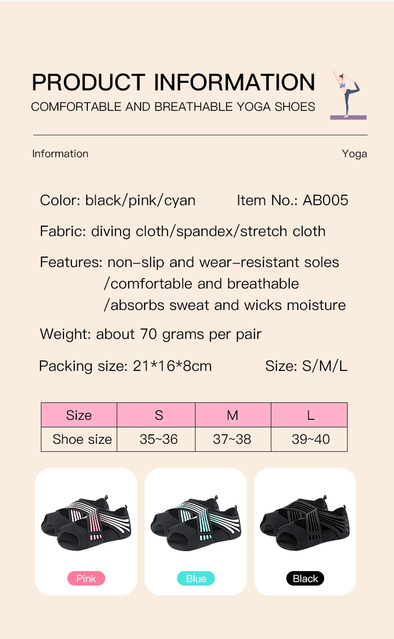 Women Socks Non-Slip Gym Yoga Shoes Flat Anti-Slip Sole Ballet Fitness Dance Shoes Pilates Yoga Socks Calcetines Mujer