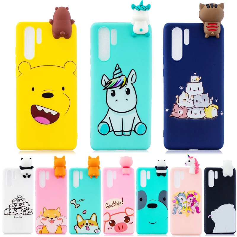 

Cartoon Phone Cases sFor Coque Huawei P30 Pro Case Cover for Huawei P30 P20 Lite Pro Etui Soft 3D Panda Doll Unicorn Case Capa