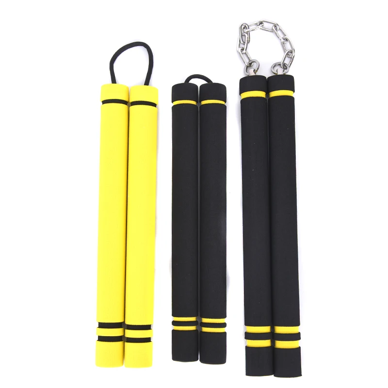 2 цвета кунг-фу обучение Nunchakus боевое искусство безопасности пены Nunchakus губка двойной дубинки с цепочкой из нержавеющей стали