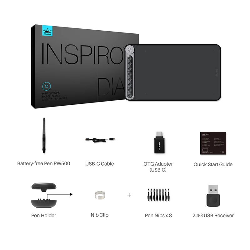 Huion New Arrival Inspiroy Dial Q620M Graphic Tablet Wireless Drawing