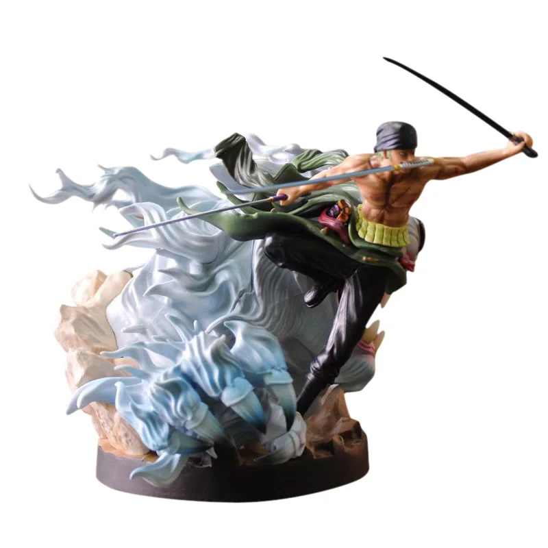 23 см аниме одна деталь фигурка поп DX Roronoa Zoro борьба с тигром вер. ПВХ мультяшная фигурка игрушки Коллекционная модель подарок для мальчика - Цвет: Painted no box