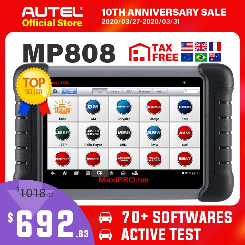 US $713.21 30% OFF|Autel MaxiPRO MP808 Diagnostic Tool OBD2 Professional OE level OBDII Diagnostics Tool Key Coding PK Autel AP200 MK808 MK808TS|kit kits|kit pro|autel adapter - AliExpress