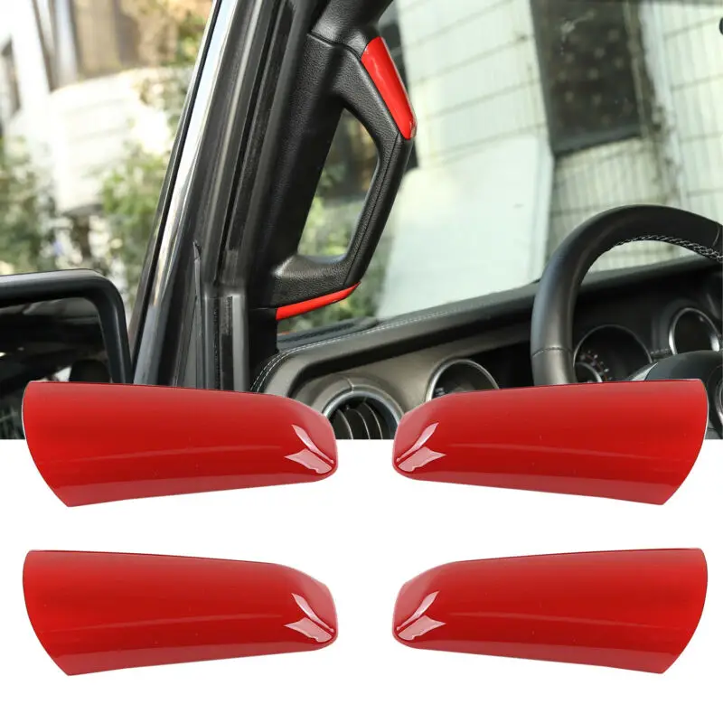 

Auto Grab Bar Cover Trim Decoration For 2018 2019 Jeep Wrangler JL Pillar Handle