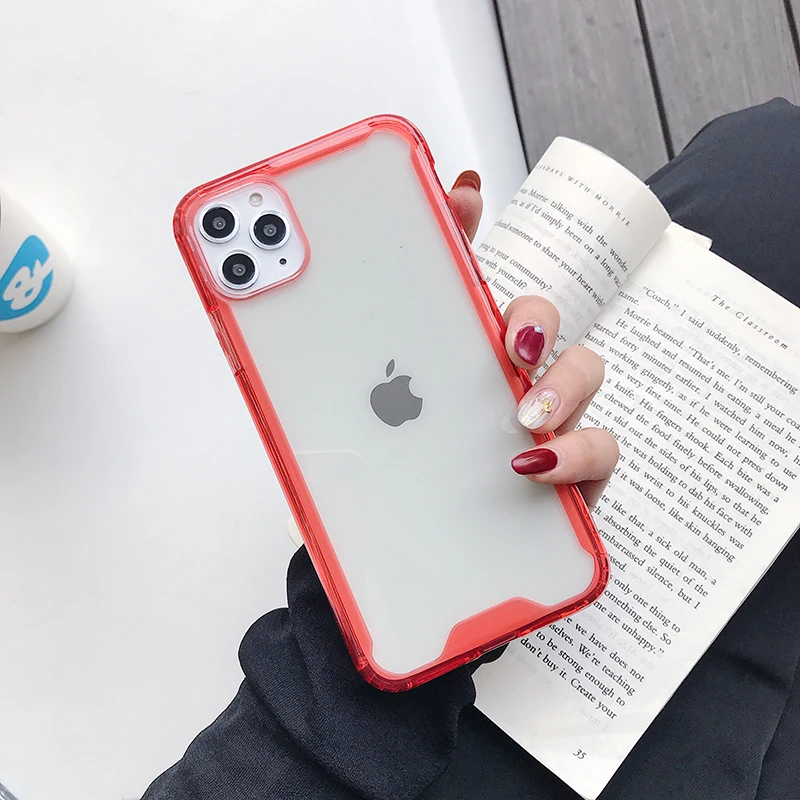 Hot Hybrid Shockproof Cover Case For Apple iPhone 11 Pro Max  11 Pro  11 Transparent TPU + PC Hard Acrylic Silicone shell Case (3)