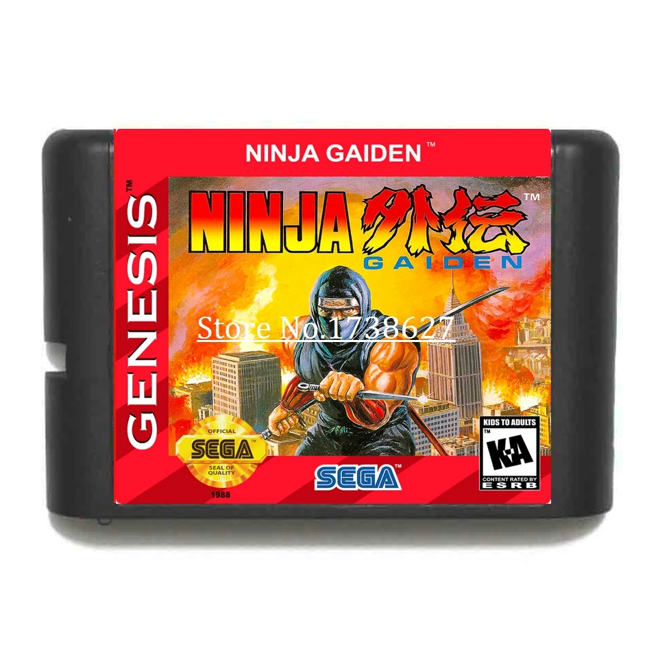 Игровой картридж Ninja Gaiden 16 bit для игровых консолей sega MegaDrive& Genesis