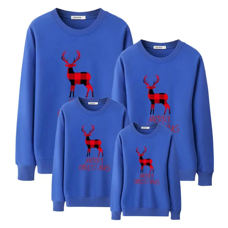 Семейные Рождественские свитера для папы, мамы и меня, хлопковая зимняя теплая одежда, одинаковые комплекты, толстовки с принтом, комплект для мамы, папы и ребенка - Цвет: Color 9