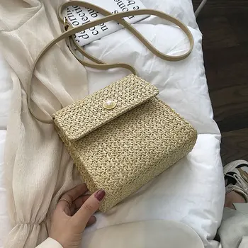 

Weaving Crossbody Bags For Women 2020 Summer Beach Bag Ladies Shoulder Messenger Hand Bag Female Travel Hand Bag Dropshipping