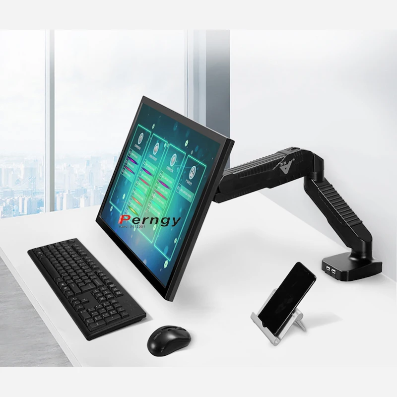 DL-GC12 Настольный 17-2" втулка зажимом базы ЖК-дисплей СВЕТОДИОДНЫЙ монитор держатель рычага весны механика полный движения ТВ крепление с вертикальной загрузкой 2-6,5 сом