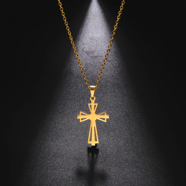 Skyrim Stainless Steel New Fashion Cross Pendant Necklace