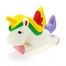 Kawaii 다채로운 유니콘 페가수스 squishy 느린 상승 빵 향기 소프트 짜내 장난감 스트레스 릴리프 시뮬레이션 키즈 xmas 선물 재미(China)