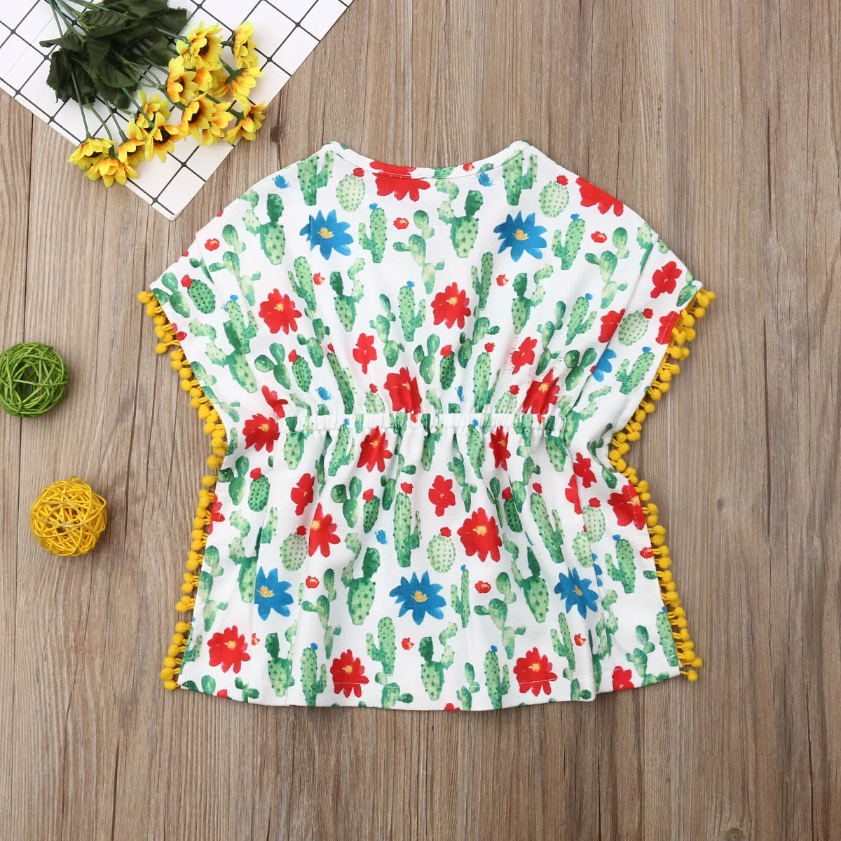Casual Summer Toddler Kids Baby Girls Flower Cotton Linen Sundress Bikini Swimwear Cover Up Beach Dress Beachwear 6M-5Y