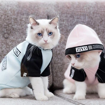

HIPET Fashion Cat Sweatshirt Apparel Pet Clothes Personalized Cute Spring Autumn Two Feet Clothing For Puppy Kitten Cats Costume