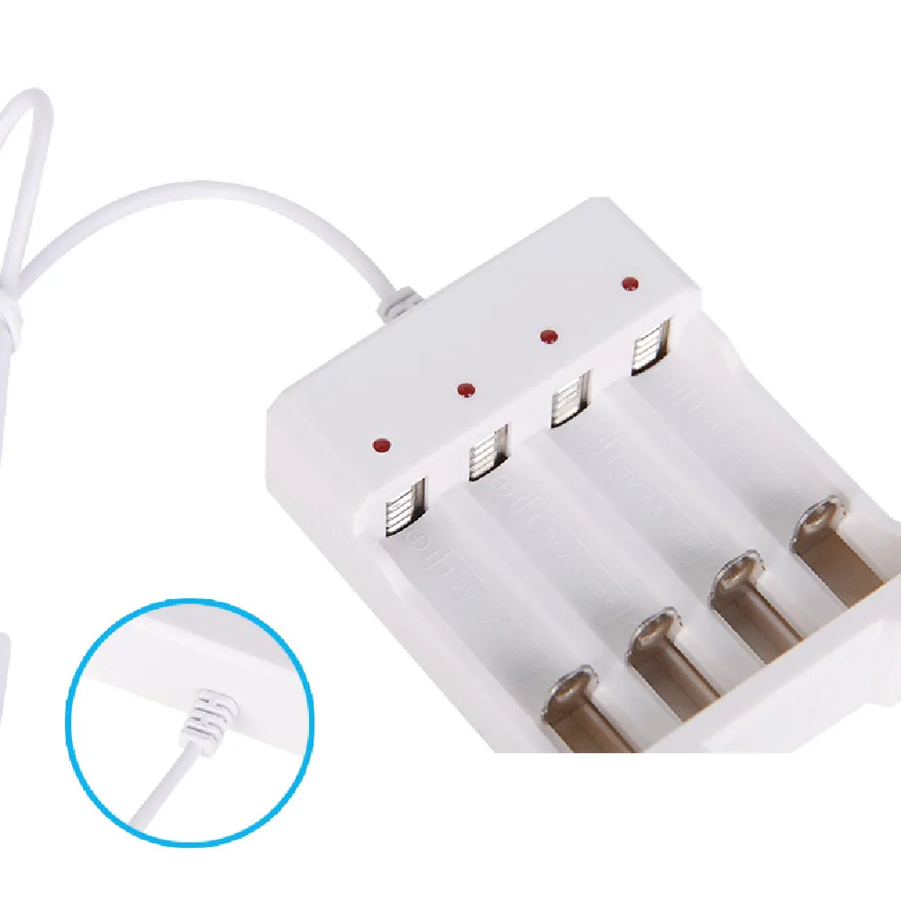 

Universal Output High Quality Rechargeable Battery Station 4 Slots USB Charging Fast Charger Protection Adapter for AA and AAA