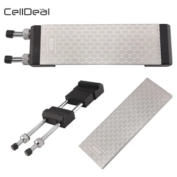 

400/1000# Double Sided Grindstone Whetstone Non-slip Base Fix Bracket Diamond Stone Sharpener with Sharpening Stone Holder