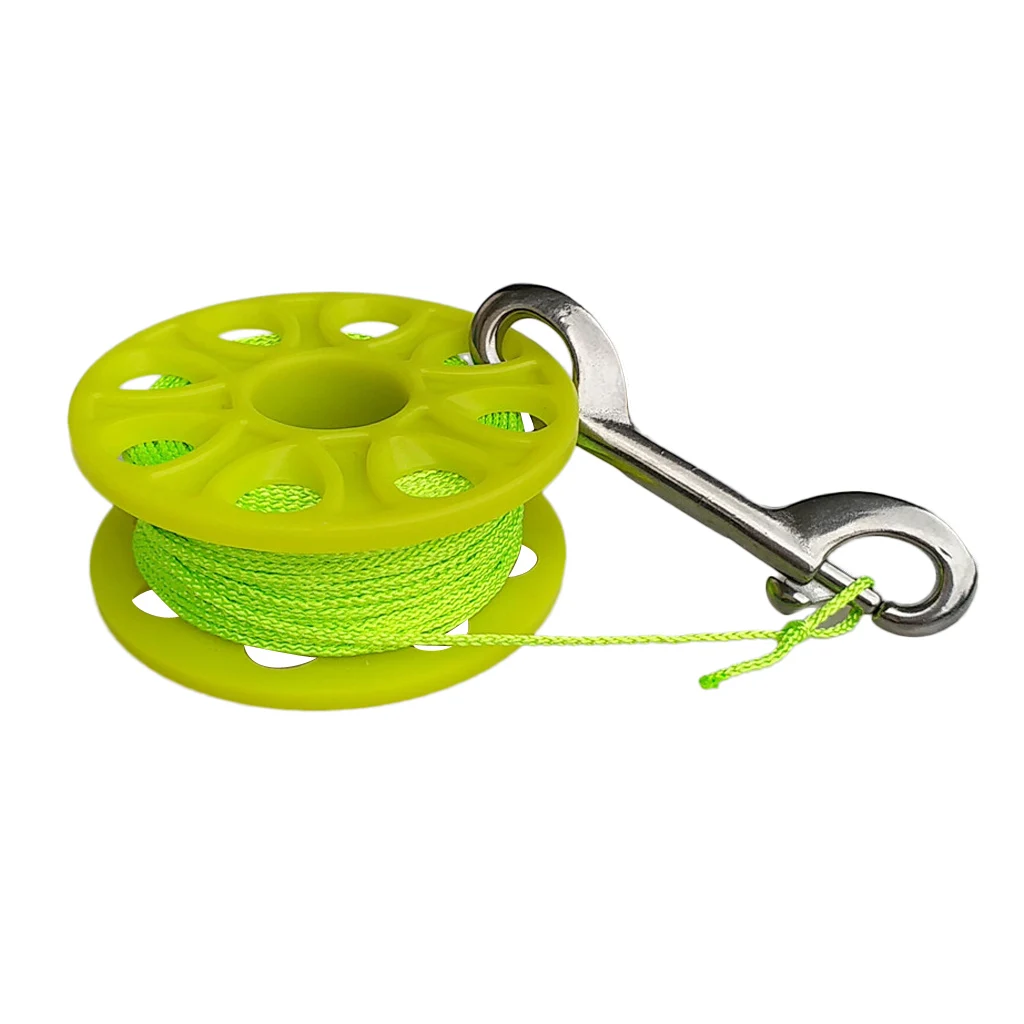 Scuba Diving Finger Spool Reel 30m Line Bolt Snap Double Swivels Clip Gear Equipment Multicolor Scuba Diving Finger Spool