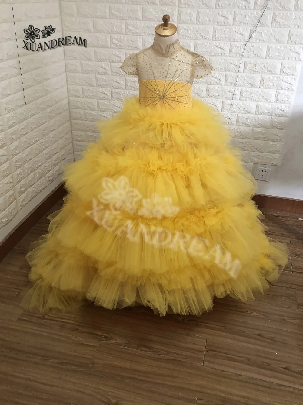 XUANDREAM; vestidos de primera comunion; коллекция года; шикарные детские пышные платья с длинным шлейфом для девочек; Платья с цветочным рисунком