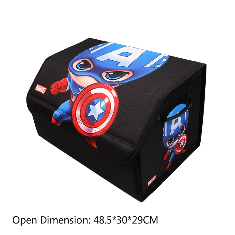 Багажник автомобиля коробка-органайзер "Человек-паук" Капитан Америка сумка для хранения в автомобиле АВ складная коробка автомобильный Органайзер - Название цвета: Captain America