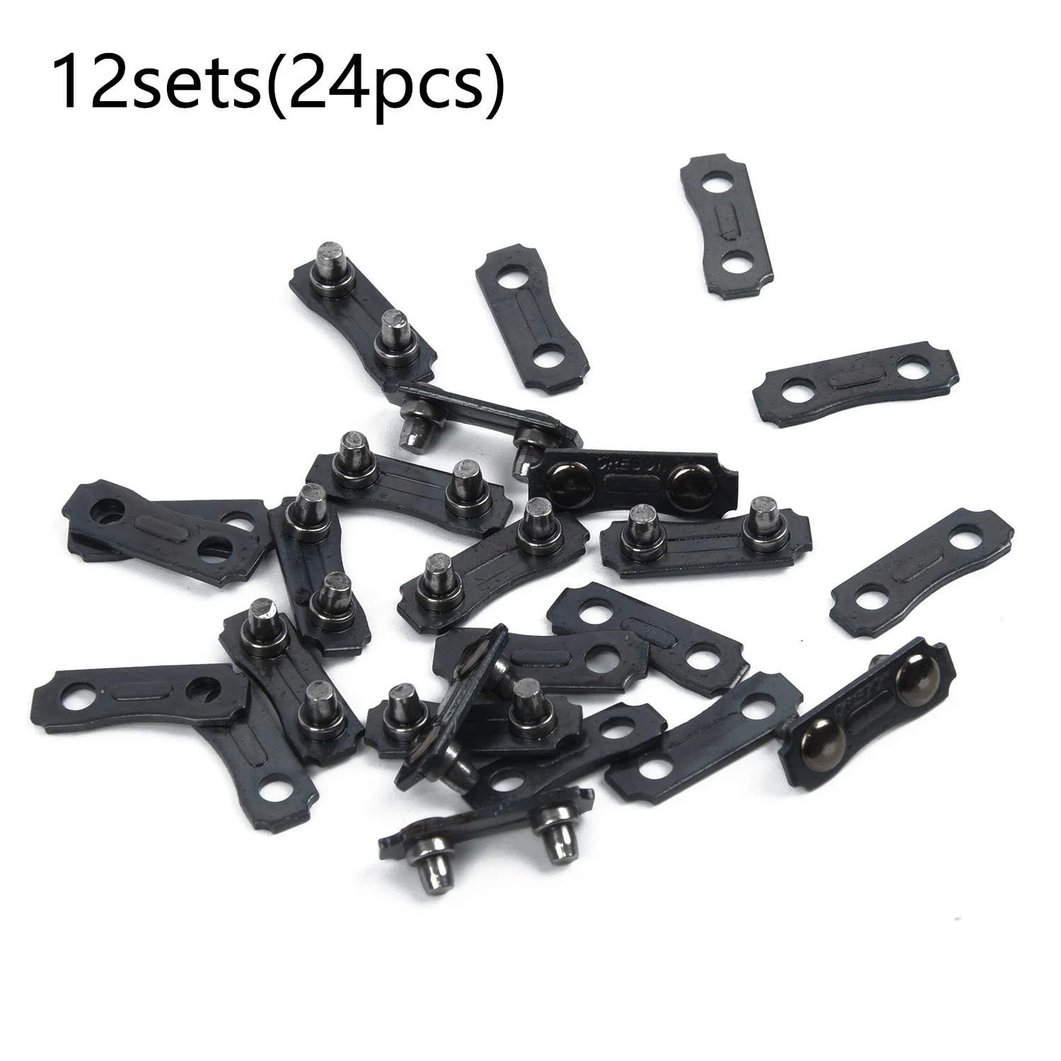 

24pcs/12sets Chainsaw Chain Repair Links Straps 3/8LP Pitch - .043 .050 Gauge