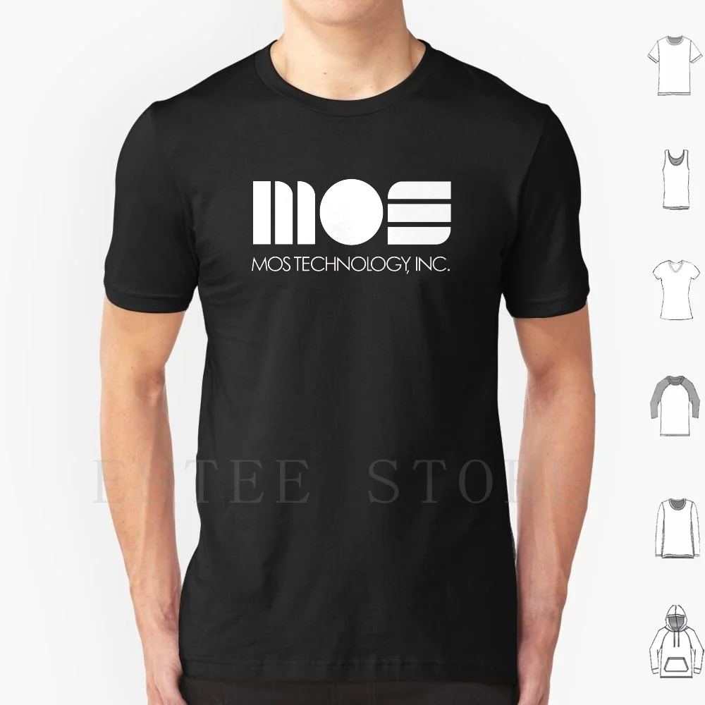 Mos Technology , Inc. White Logo T Shirt Stampa Cotone Mos 6502 C64 6581 Sid Handmade Ore 64 Micro 8 Bit 8 Bit Programmazione Retrò