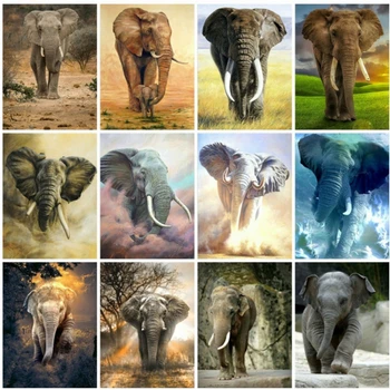 

EverShine Diamond Painting Full Square Cross Stitch Diamond Embroidery Elephant Bead Picture Kits Hobby Gift Wall Decoration