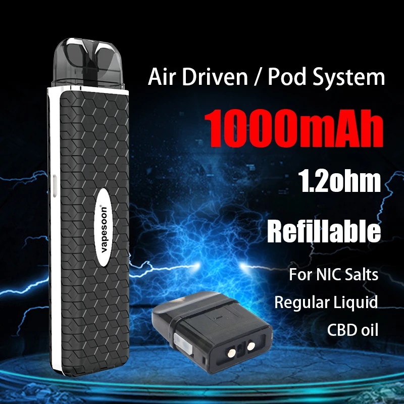 

vapesoon VSA Pod Vape Starter Kit with 1000mAh Battery 2ml Pods System vs Zero minifit AI Saber Pod Device e-Cigarette
